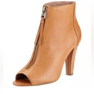 EUC Elliot Luca Antonia tobacco tan buttery soft leather peep toe booties 6.5